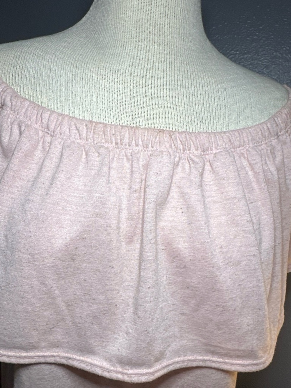 Off-Shoulder Ruffle Top in Soft Blush - Picture 2 of 3